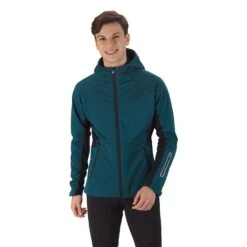 Rossignol SoftShell Kapuzenjacke Blau-grün