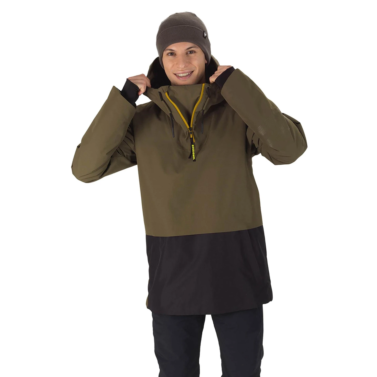 Rossignol SKPR Anorak Kapuzenjacke Braun Schwarz 1 Rossignol SKPR Anorak Kapuzenjacke Braun Schwarz