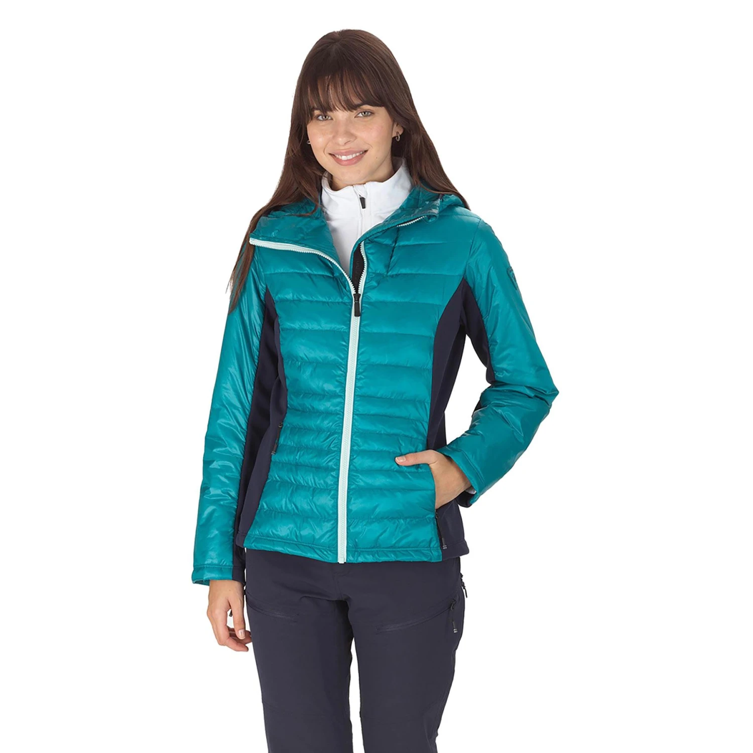 Kapuzenjacke Rossignol SKPR Hybrid Light PrimaLoft Blau Türkis Frau 1 Kapuzenjacke Rossignol SKPR Hybrid Light PrimaLoft Blau Türkis Frau