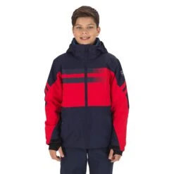 Kapuzenjacke Rossignol Course Marineblau Rot Kinder